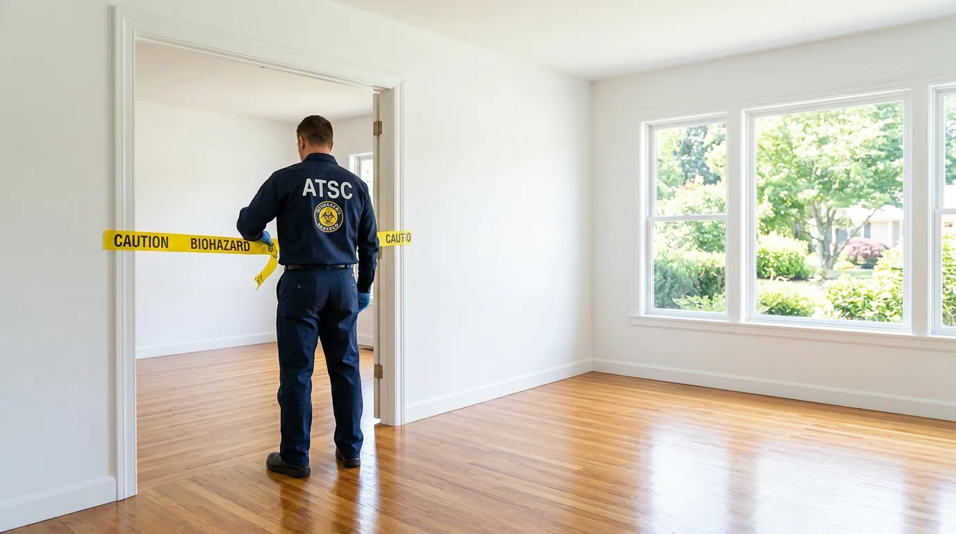 Certified biohazard cleanup crew performing Crime Scene Cleanup in Tuttle